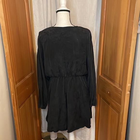 Zara black pullover love sleeve dress with front tie size XL - Picture 4 of 6
